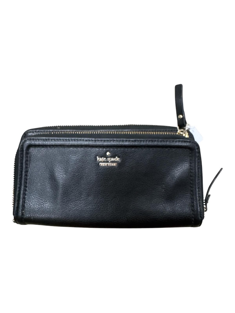 kate spade New York Black Leather Zip Wallet